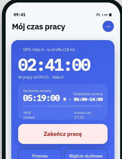 Aplikacja mobilna — licznik czasu pracy
